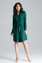 Sukienka koszulowa szmizjerka z wiązaniem w pasie