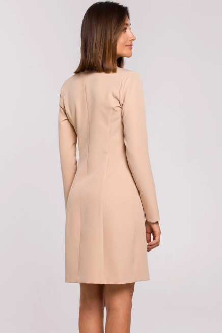 Elegancka sukienka marynarka biznesowa do pracy beżowa
