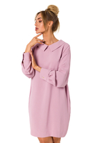 Sukienka koszulowa z dekoltem V na plecach różowa