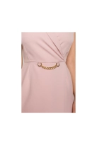 Sukienka żakietowa ołówkowa kopertowa mini bez rękawów róż