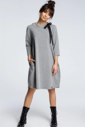 Sukienka sportowa bombka oversize bawełniana szara