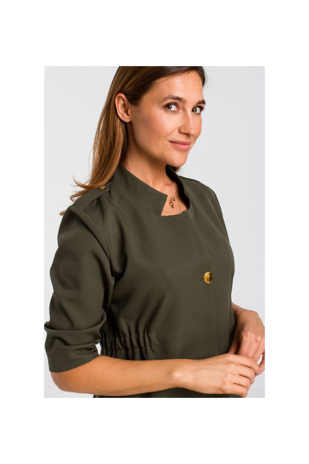 Sukienka marynarka elegancka żakietowa asymetryczna midi zielona