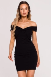 Sukienka hiszpanka dopasowana bandażowa mini czarna