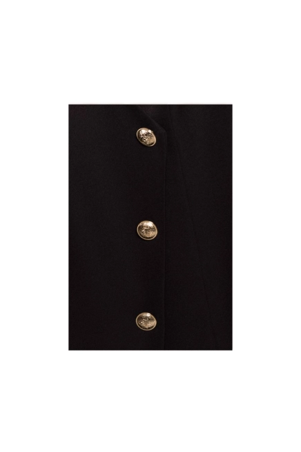 Elegancka sukienka żakietowa z dekoltem V i guzikami czarna