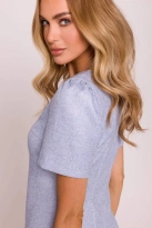 Elegancka sukienka trapezowa mini niebieska