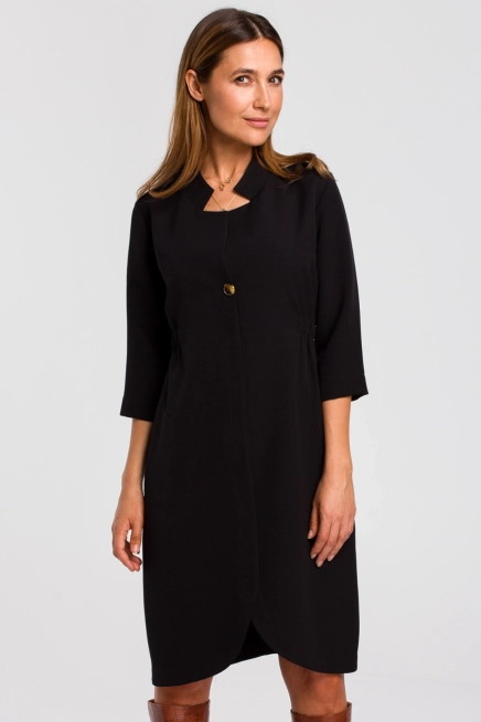 Sukienka marynarka elegancka żakietowa asymetryczna czarna