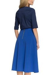 Elegancka spódnica rozkloszowana midi niebieska