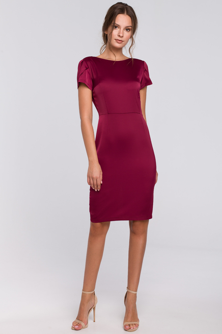 Sukienka wieczorowa błyszcząca z dekoltem na plecach czerwona