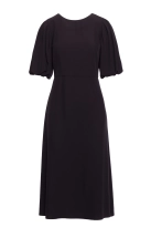 Elegancka sukienka koktajlowa z bufiastymi rękawami czarna