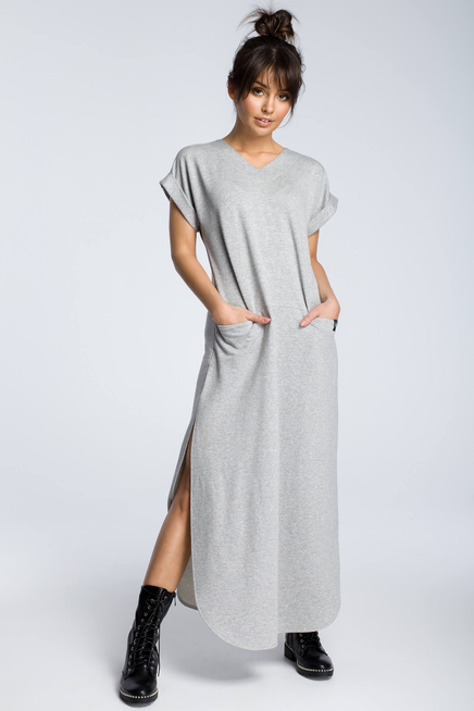 Długa komfortowa sukienka z rozcięciami