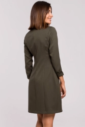 Elegancka sukienka marynarka biznesowa do pracy khaki