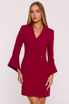 Elegancka sukienka trapezowa mini bordowa