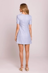 Elegancka sukienka trapezowa mini niebieska