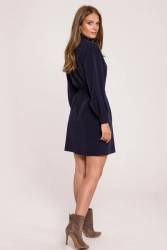 Elegancka sukienka żakietowa dwurzędowa granatowa mini