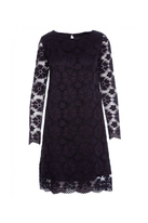 Sukienka wieczorowa koronkowa trapezowa midi czarna