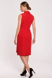 Sukienka marynarka na lato bez rękawów żakietowa czerwona