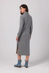 Sukienka sportowa z półgolfem szara bawełniana dzianina