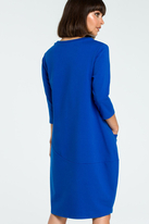 Sukienka dresowa bombka oversize z kieszonką z przodu niebieska