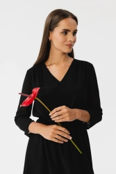 Elegancka zwiewna sukienka szyfonowa wizytowa czarna