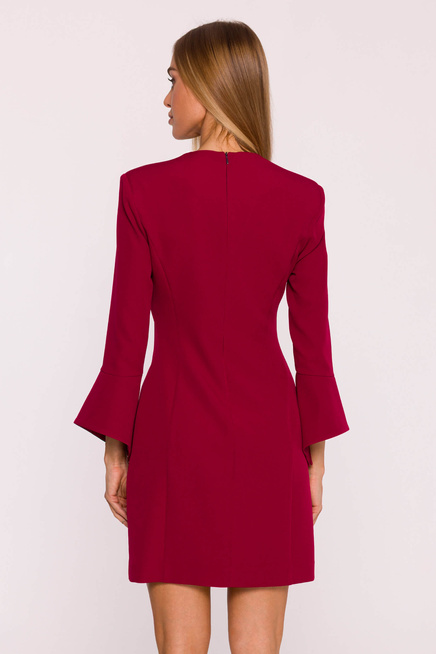 Elegancka sukienka trapezowa mini bordowa