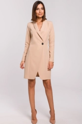 Elegancka sukienka marynarka biznesowa do pracy beżowa