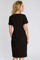 Sukienka elegancka z marszczeniami taliowana czarna