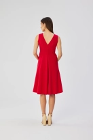 Elegancka rozkloszowana sukienka koktajlowa czerwona