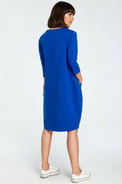 Sukienka dresowa bombka oversize z kieszonką z przodu niebieska