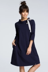 Sukienka sportowa bombka oversize bawełniana granatowa