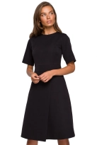 Sukienka elegancka trapezowa z asymetrycznym dołem czarny wizytowa