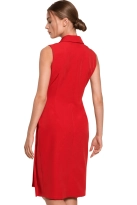 Sukienka marynarka na lato bez rękawów asymetryczna żakietowa czerwona