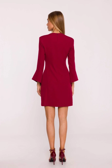 Elegancka sukienka trapezowa mini bordowa