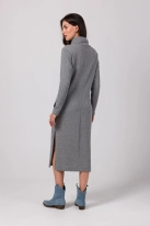 Sukienka sportowa z półgolfem szara bawełniana dzianina