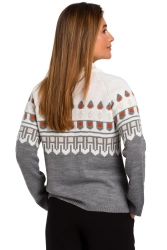 Sweter norweski szary damski