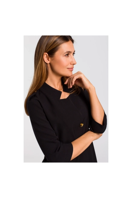 Sukienka marynarka elegancka żakietowa asymetryczna czarna