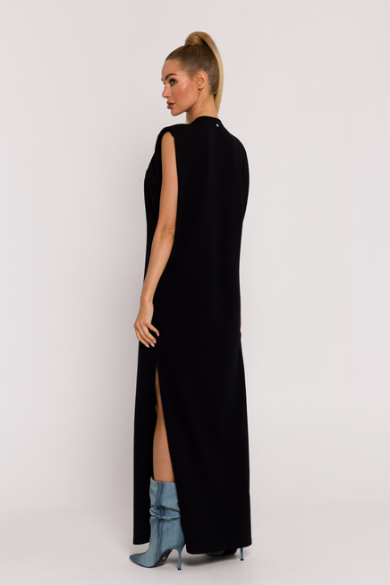 Długa bawełniana sukienka maxi czarna