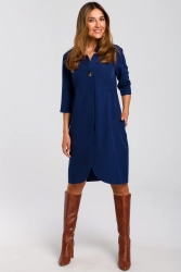 Sukienka marynarka elegancka żakietowa asymetryczna granat