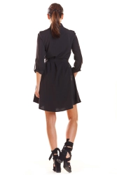 Sukienka koszulowa szmizjerka z paskiem czarna
