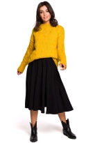 Sweter damski wełniany luźny fason ciepły puszysty żółty