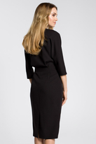 Sukienka elegancka midi kimonowa góra i dopasowany dół czarna