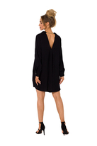 Sukienka koszulowa z dekoltem V na plecach czarna