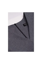 Elegancka sukienka mini z dekoltem V i paskiem szara