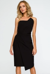 Sukienka wieczorowa ołówkowa z gorsetem asymetryczna czarna