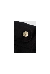 Rozkloszowana spódnica z wysokim stanem i kieszeniami czarna