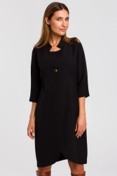Sukienka marynarka elegancka żakietowa asymetryczna czarna