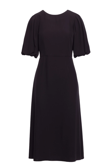 Elegancka sukienka koktajlowa z bufiastymi rękawami czarna