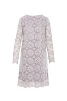 Sukienka na wesele koronkowa trapezowa midi szara