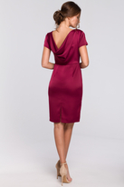 Sukienka wieczorowa błyszcząca z dekoltem na plecach czerwona