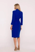 Elegancka sukienka ołówkowa kopertowa z wiązaniem chabrowa