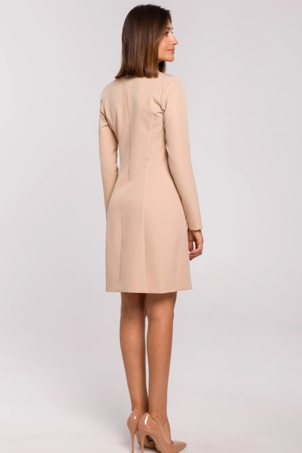Elegancka sukienka marynarka biznesowa do pracy beżowa
